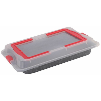 Teglia forno rettangolare 42 cm trasportabile tortiera lasagnera con coperchio