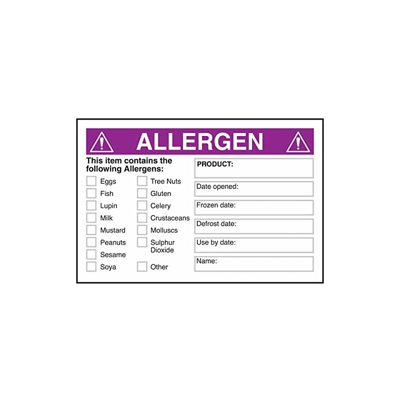 VSafety Allergine Product Name - Adesivo viola 50 x 75 mm (Confezione da 250)