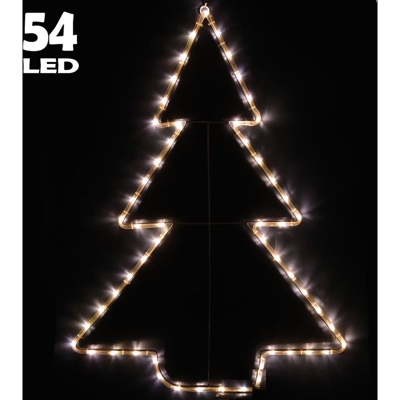 Albero Natale Luminoso per Esterno 54 LED Bianco Caldo Illuminazione Altezza 91