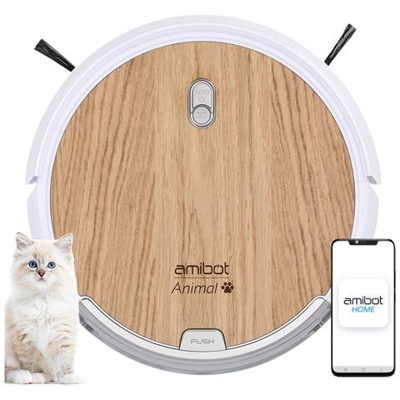 Animal Origin - Aspirapolvere E Lavasciuga Collegato All'applicazione Mobile Home Ios / android Speciale Peli Di Animali (progettato E Assemblato In Francia, 25% Origine Europea, Copertura In Vero Legno Di Quercia)