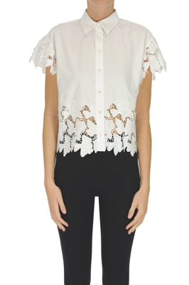 Cropped cotton shirt