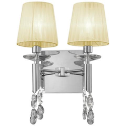 Lampada Da Parete Switched 2 + 2 Luci E14 + G9, Cromo Lucido Con Sfumature Bianche E Cristallo Trasparente precio
