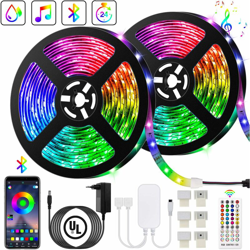 Striscia LED blu striscia LED 10M 300 LED 5050 RGB impermeabile, controllata dall'app per smartphone, si sincronizza con la funzione ritmo / timer precio