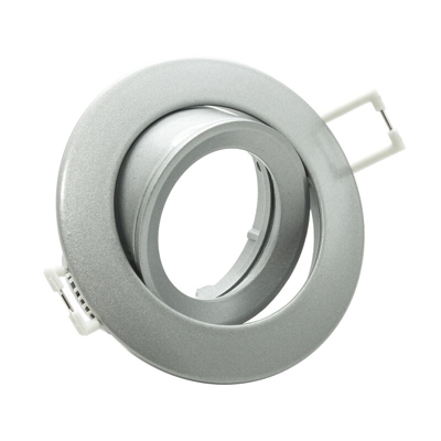 Zeitnet Inc. - Portafaretto orientabile tondo incasso colore nichel GU10 GU5.3 MR16 foro 75mm