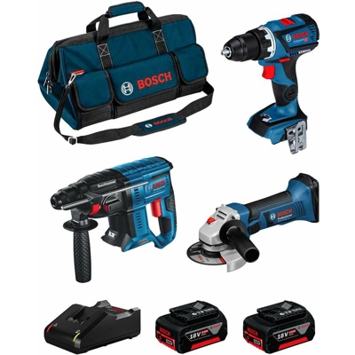 BOSCH Kit 18V BK307BAG (GSR 18V-60 C + GWS 18-125 V-LI + GBH 18V-21 + 2 x 5,0 Ah + GAL18V-40 + Borsa)