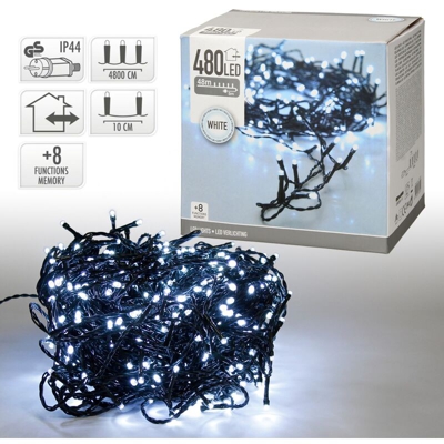 Catena luminosa 480 LED per interno esterno bianco stringa luci di Natale catene