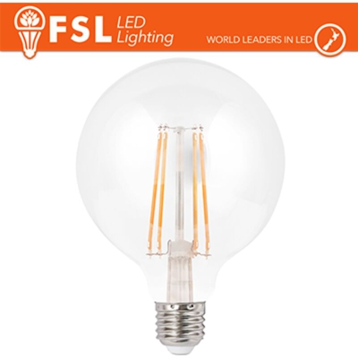 FSL - lampada globo led filamento 95 mm 220-240 volt 300° 4 watt A+ CE E27 bianco caldo no trasparente lif flg95f4w27k27