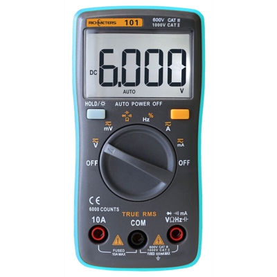 RICHMETERS Multimetro digitale LCD a vero valore efficace senza batteria,RM11 - RM11