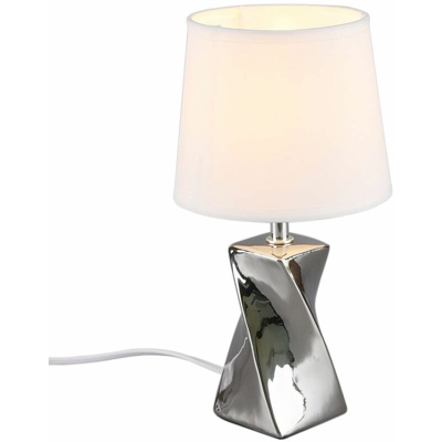 Lampada da tavolo da scrittura intelligente lampada da lettura in tessuto in ceramica dimmerabile controllo del telefono cellulare bianco in un set