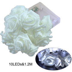 N White 10 LED simulazione fiori rosa stringa contenitore di batteria 1.2M illumina decorazioni per le feste di Natale interni partito stringhe di precio