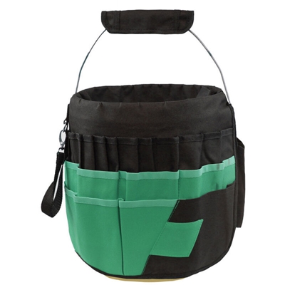 Asupermall - Borsa a secchiello multifunzione 42 tasche per attrezzi da giardino spedita senza secchio verde con nero