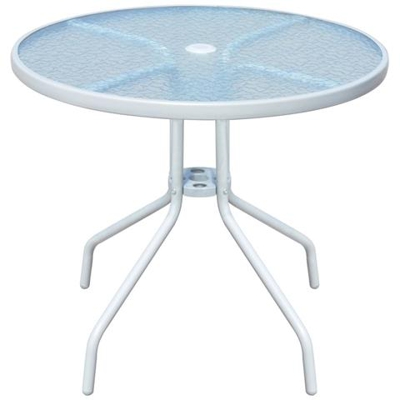 Tavolo Da Esterno 80x71 Cm In Acciaio Rotondo Grigio