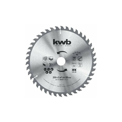 kwb 589359 - Lama per sega circolare da tavolo, 250 x 30 mm, denti alternati per taglio medio, Z-42 denti en oferta