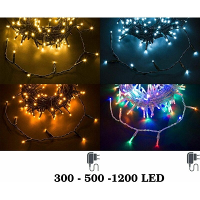 Bizzotto - Luci Led per Albero di Natale Luce Fredda Calda Multicolor da 300 500 1200 - Numero Led: 300 - Temperatura di colore: Luce Fredda