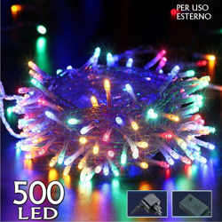 Catena Luminosa 500 Luci LED Lucciole Multicolor Controller 8 Funzioni Esterno características