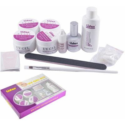 Topolenashop - Kit Ricostruzione Unghie completo gel uv nail art kit lidan KIT-2