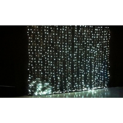 Tenda luminosa di natale digitale 400 led bianco freddo effetto pioggia 300x200h prolungabile - Gtr
