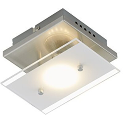 Briloner- Plafoniera Led 3W- 250 Lumen- 3000K Nichel Satinato/Vetro Satinato Gu10 en oferta