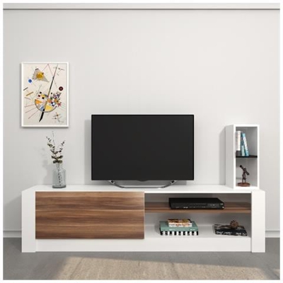 Mobile Porta Tv Gomez - Con Ripiani - Da Salotto - Bianco, Legno In Legno, 180 X 30 X 43 Cm