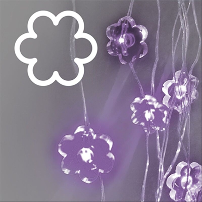 Lotti Importex - Collana brilly flowers 10 fiori microled bracciale a batteria colorate (fucsia)