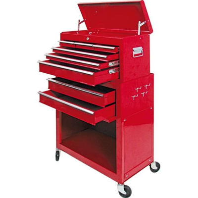 Armadio a Rulli con 6 Cassetti 62x33x107 cm - Rosso - Vorel