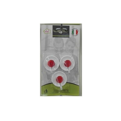 3 Ganci bicolore tondi in plastica Vivi