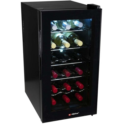 Cantina Refrigerante Vino Cantinetta Frigo Elettrica 18 Bottiglie 50Lt 60W Nero