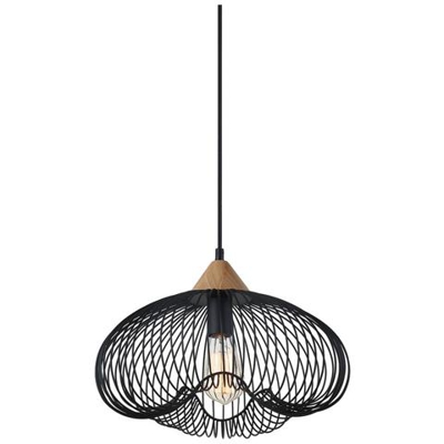 Lampada A Sospensione Industriale E Retrò Nera 1 Luce, E27