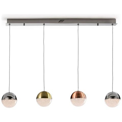 Sospensione A Soffitto A Barra Dimmerabile A Led Integrata Con Telecomando Cromo, Ottone, Rame