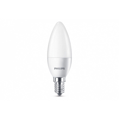 Philips LEDOL40SMCW Lampadina LED Oliva, Plastica, 5.5W Equivalenti a 40W, E14, Bianco [Classe di efficienza energetica A+]