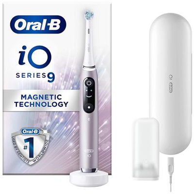 Oral-b Io -9- Spazzolino Elettrico Ricaricabile Con Ricarica Travel Case Progettato Da Braun - Quarzo Rosa