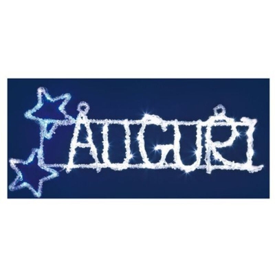 Auguri Effetto Ghiacciato 86 Led Bianco e Blu