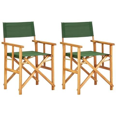 Sedie Da Regista 2 Pz In Legno Massello Di Acacia Verde