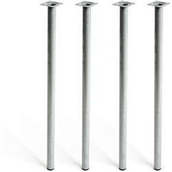 gamba cilindrica stile moderno per tavoli. Altezza di 80 cm. Realizzata in acciaio con finitura cromo opaco. Per il bricolage e il DIY. Misure precio