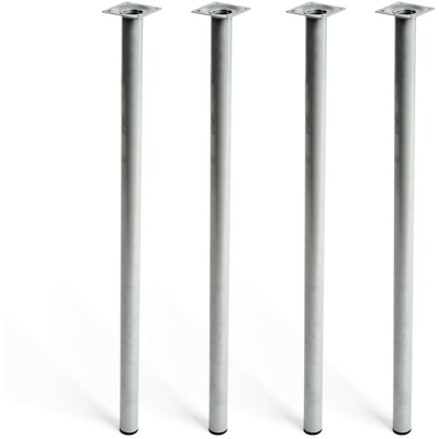 gamba cilindrica stile moderno per tavoli. Altezza di 80 cm. Realizzata in acciaio con finitura cromo opaco. Per il bricolage e il DIY. Misure