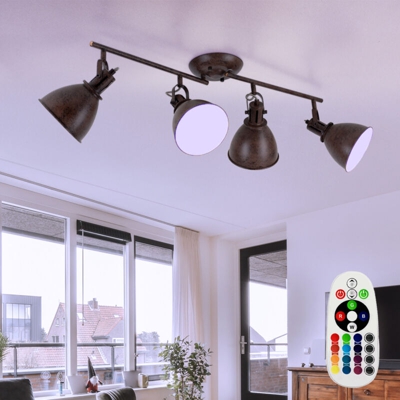 Etc-shop - plafoniera distanza mobile Landhaus rostfärbig nel set comprese le lampade LED RGB