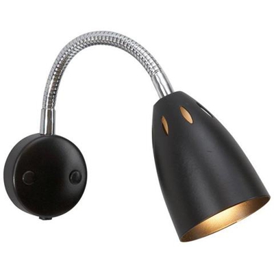 Applique Da Interno A 1 Luce Cromo Nero, Attacco E14