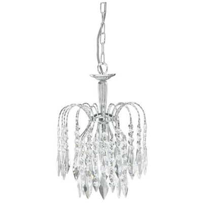 Sospensione A Soffitto A 1 Luce Cromo Con Cristalli, E14
