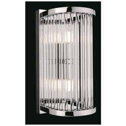 Applique Da Parete Per Interni 2 Luci Cromate, Aste In Vetro Trasparente, G9 en oferta