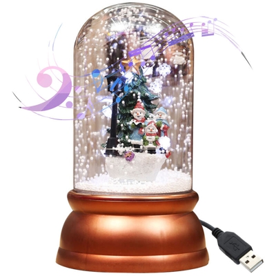 TZ19A-6 Floating Snow Cilindrico Light-Bronze (senza batteria) con cavo USB, adattatore americano, 3 musica