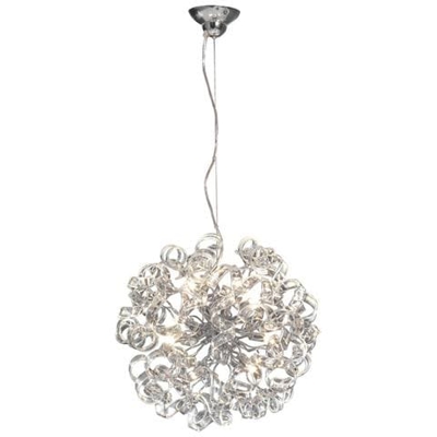 Pendente A Soffitto Con Nastro Di Cristallo A 8 Luci Dimmerabili Con Telecomando Cromato, G9