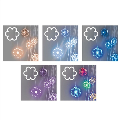 Lotti Importex - Collana brilly flowers 10 fiori microled bracciale a batteria colorate