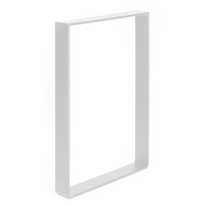 Gamba/telaio rettangolare in acciaio per tavoli o mobili in stile industriale. Altezza di 35 cm. Realizzata in acciaio con finitura bianco opaco. Per