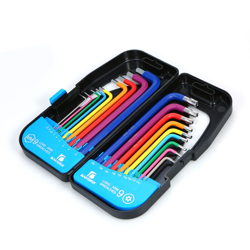 Set di chiavi a brugola da 18 pezzi in acciaio al cromo-vanadio colore metrico con scatola portaoggetti precio