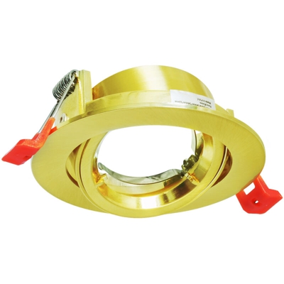 Zeitnet Inc. - Porta faretto tondo orientabile dorato incasso 8cm supporto luci LED GU10 GU5.3
