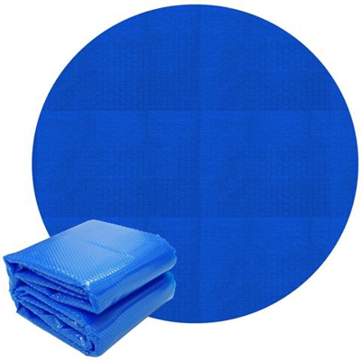 Piscina Solare Rotonda, Ø 4,5 M, Blu, In Lamina Di Pe Con Camere D'aria