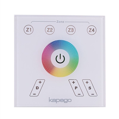 Pannello controller touch luci LED RGB multicolore RF 4 zone 3CH 13 programmi