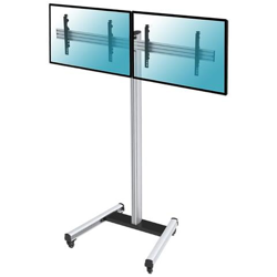 031-1221k2 Supporto Tv Da Pavimento Mobile Con Ruote Per 2 Tv Lcd Led 50-55, Altezza 240 Cm en oferta