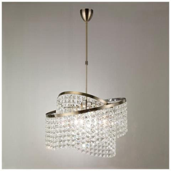 Sospensione Telescopica A Soffitto A 8 Luci Con Anelli Regolabili Ottone Antico, Cristallo en oferta