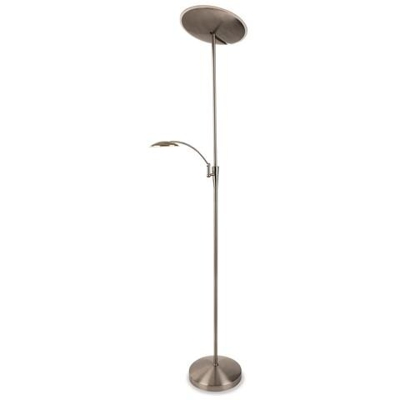 Lampada Da Terra A Led 2 Luci In Acciaio Satinato